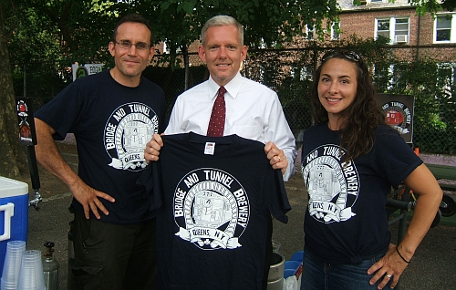 Councilman Jimmy Van Bramer and the crew from Bridge and Tunnel Brewery.